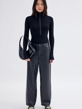 Levi Faux Leather Baggy Dad Pant